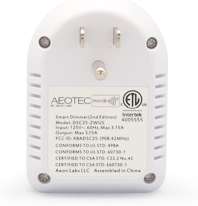 Aeotec Smart Dimmer 2E, Z-Wave Plug-in Dimmable Lamp Controller - Image 3