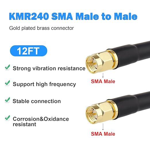 MOOKEERF KMR240 SMA Male to SMA Male Coaxial Cable 50 ohm Coax Ultra Low Loss - Image 2