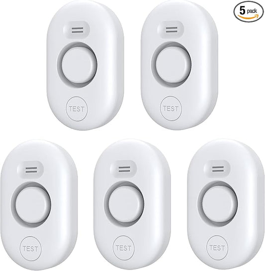 5 Pack Water Leak Detectors for Home, 100dB Water Sensor Alarm for Basement by METAK