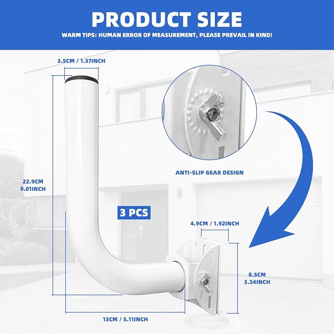 Universal Wireless Bridge Bracket Mount, 3 Pack J Pole Mounts, Adjustable Pole - Image 3