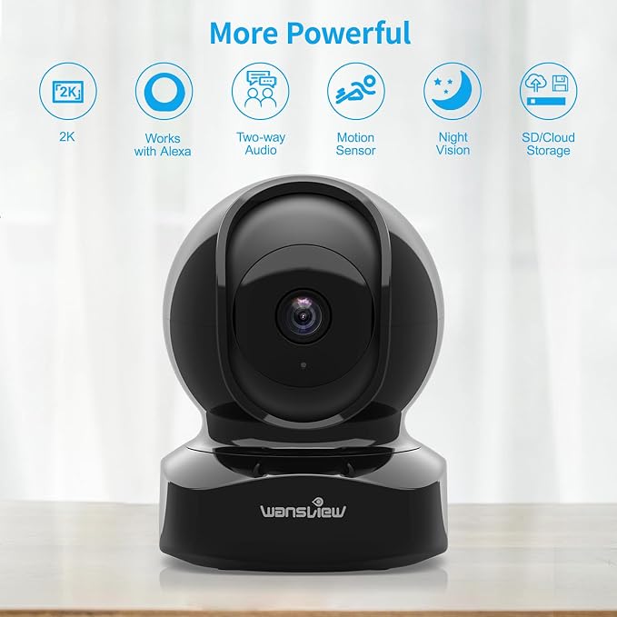 wansview Cameras for Home Security, 2K IP Camera, WiFi Home Indoor Camera for - Image 2