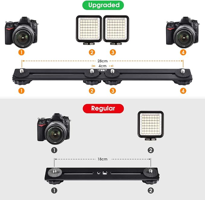 UTEBIT 11 inch Flash Bracket, Long Dual Camera Mount Flash Bracket Extension Bar - Image 4