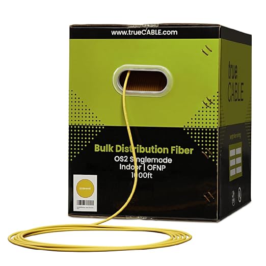 TRUE CABLE 12 Strand Fiber Indoor Distribution Cable, 1000 Feet, OS2 Single - Image 3