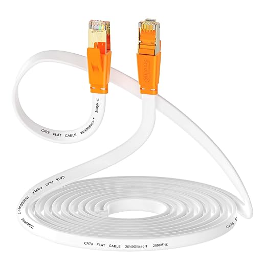Smolink Ethernet Cable 10 FT, Cat 8 Ethernet Cable 2000Mhz 40Gbps, Internet by Smolink
