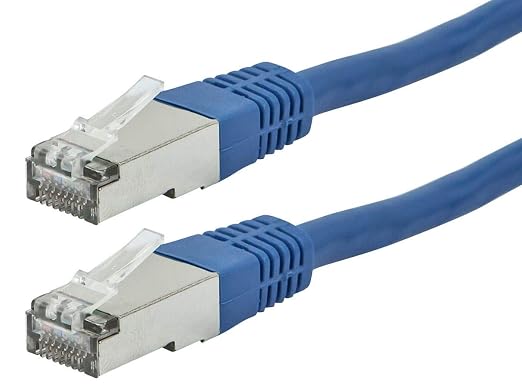 Monoprice Cat6A 50ft Blue Patch Cable Double Shielded 26AWG 10G Pure Bare by Monoprice