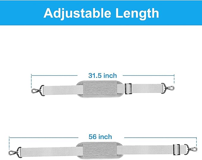 MOSISO 56 inch Shoulder Strap, Adjustable Thick Soft Universal Replacement - Image 4