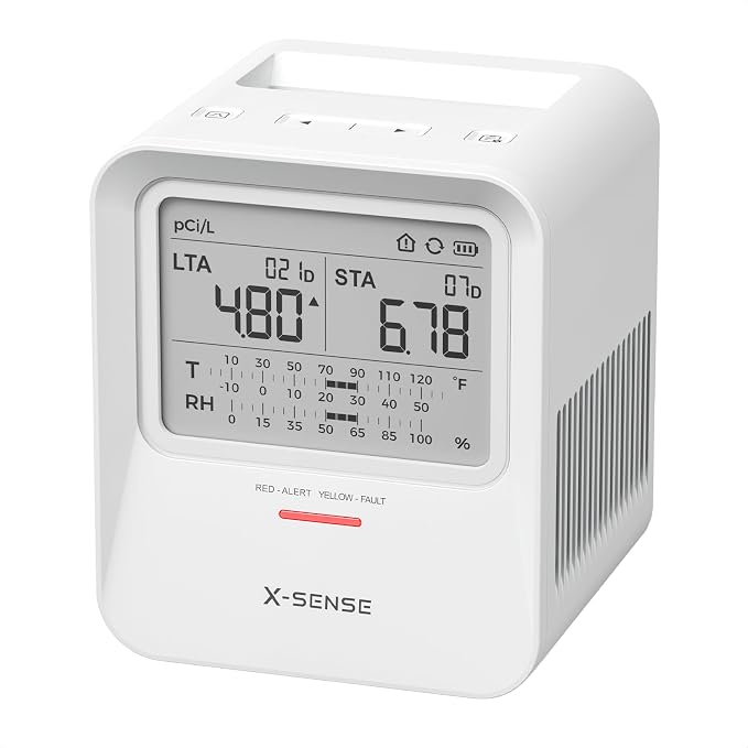 X-Sense Radon Detector, Audible & Visual Alerts, One-Touch Reset, Stores Up to by X-Sense