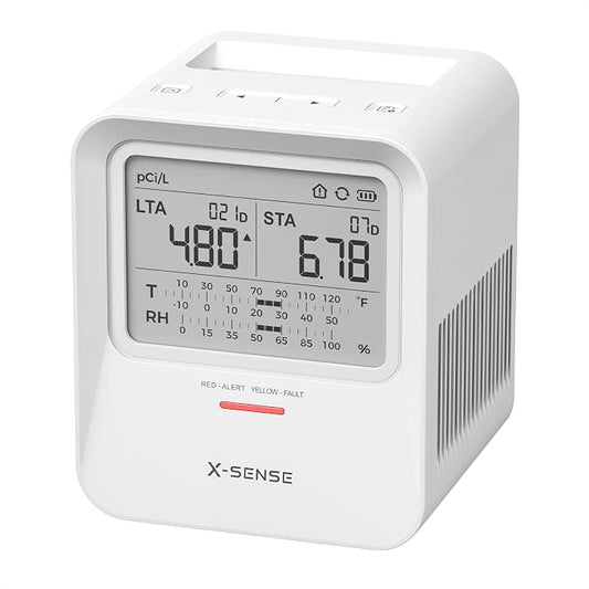 X-Sense Radon Detector, Audible & Visual Alerts, One-Touch Reset, Stores Up to by X-Sense