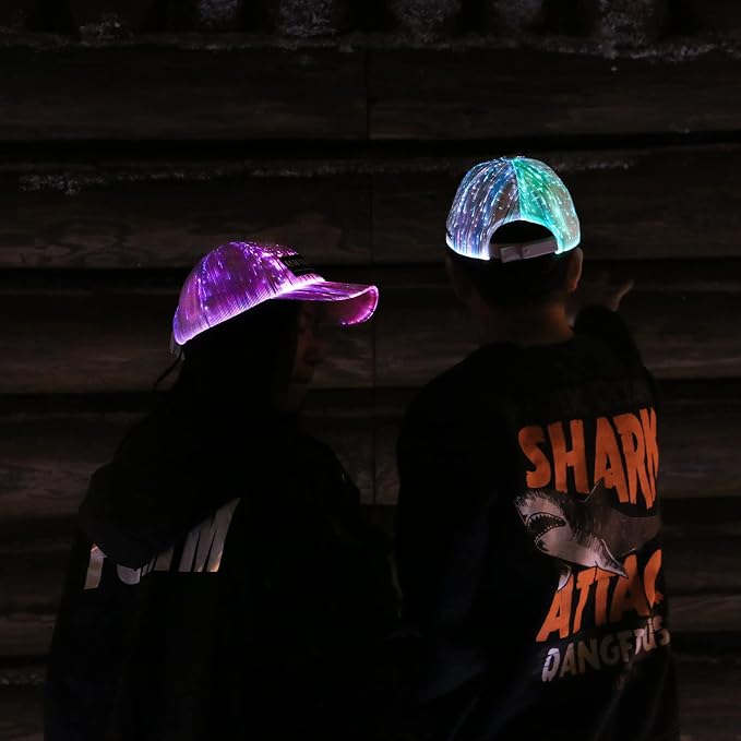 lumisonata LED Cap Fiber Optic Hat EDM Baseball Caps Light Up 7 Colors Glowing - Image 4
