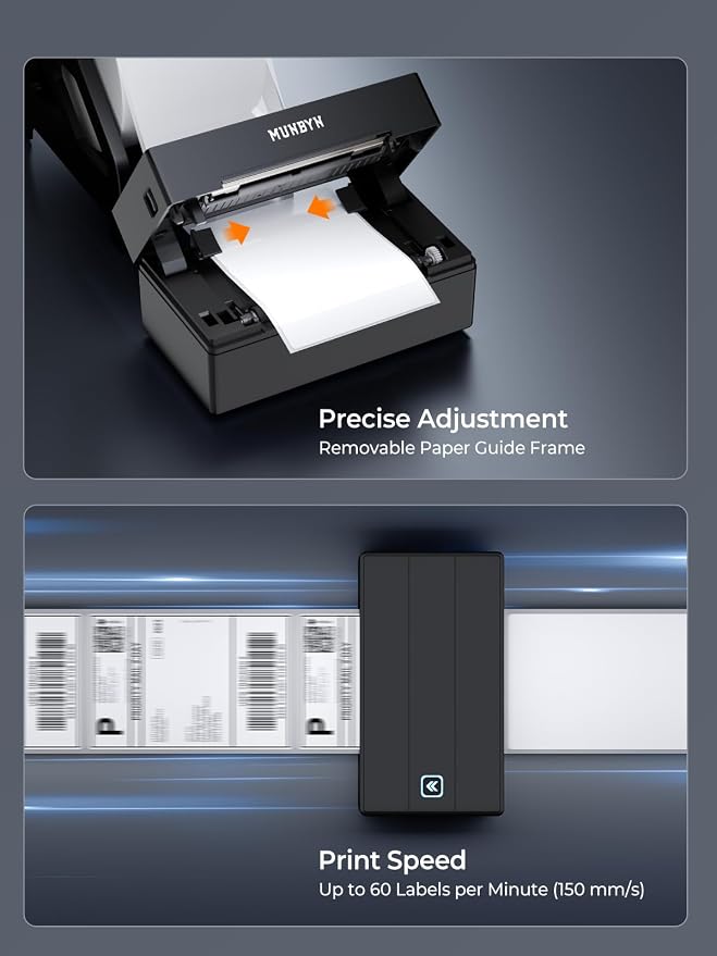 MUNBYN Bluetooth Thermal Label Printer, 130B Wireless 4x6 Shipping Label Printer - Image 6