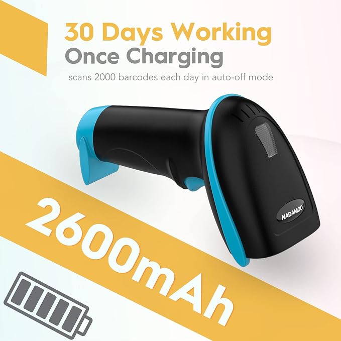 NADAMOO Wireless Barcode Scanner 328 Feet Transmission Distance USB Cordless 1D - Image 4