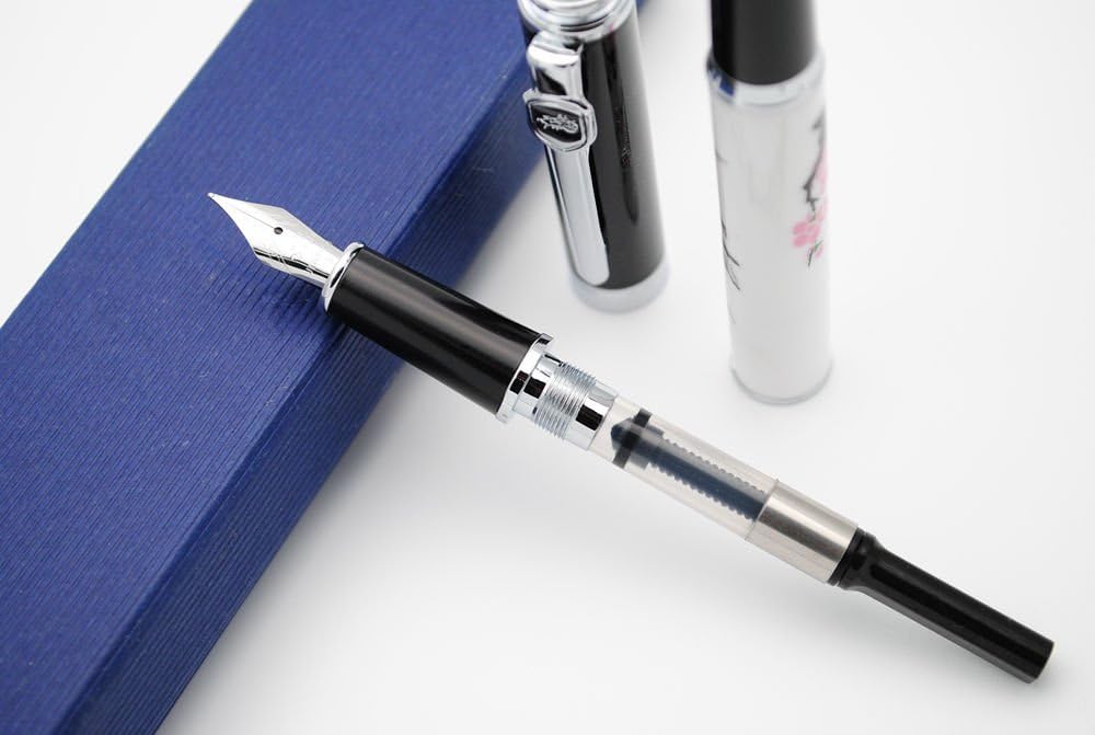 JINHAO 8802 Fountain Pen F Nib (Birds and Wintersweet Painting)