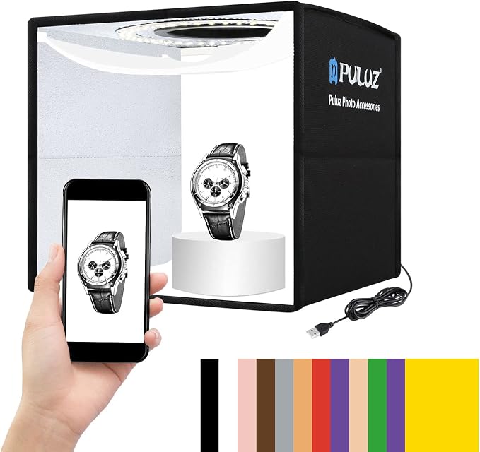 PULUZ 10x10 inch Photo Light Box, Folding Portable Mini lightbox 104PCS LED by PULUZ