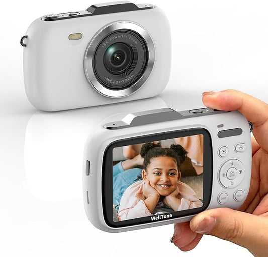 WellTone Digital Camera Kids 4K Video 64MP Photography Cameras, Compact 18X by KOMERY