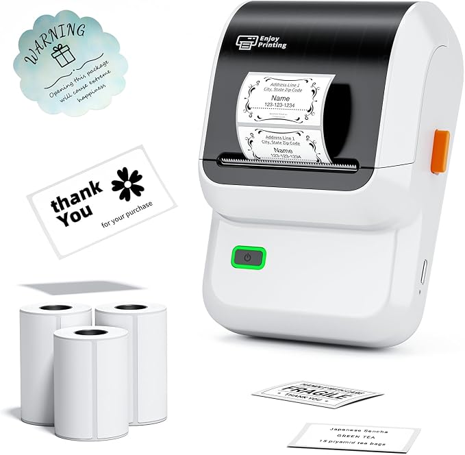 Ponek Label Maker Machine with 3 Tapes, M100 Bluetooth Label Printer, Versatile by Ponek