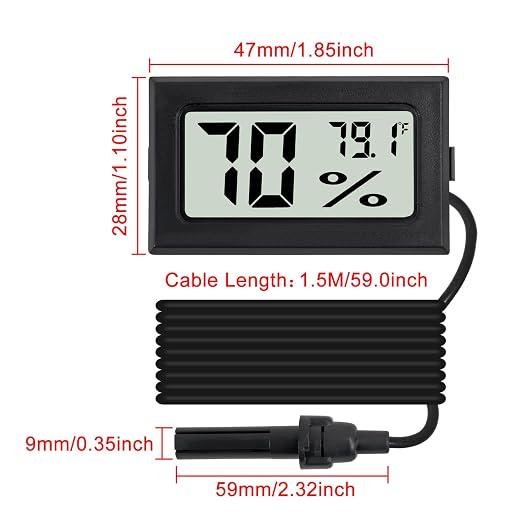 3Pcs Fahrenheit Thermometer Hygrometer Mini Digital - Image 5