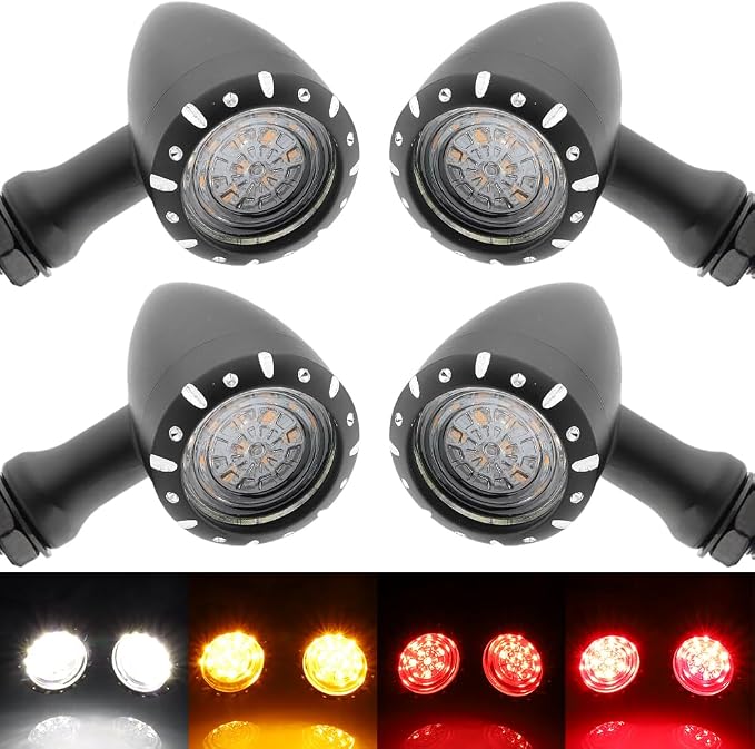 TSUNG 4PCS Motorcycle Bullet LED Front Rear Turn Signal Light SMD Blinker by TSUNGMOTO