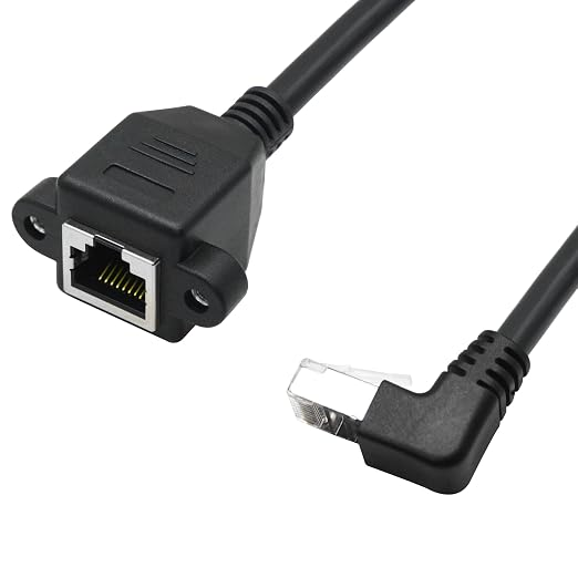 90 Degree Cat6 Ethernet Extension Cable 1FT, Down Angle RJ45 Male to Female - Image 3