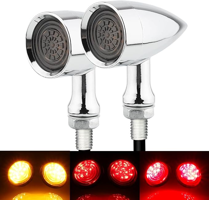TSUNG Universal Motorcycle LED Turn Signals Lights Small Bullet Front Rear by TSUNGMOTO