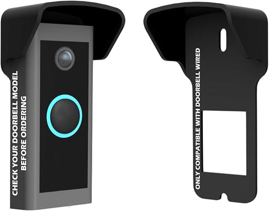 No Drill Rain Cover for Video Doorbell Wired Hood Anti-Glare Protection Weather by MarsOutpost