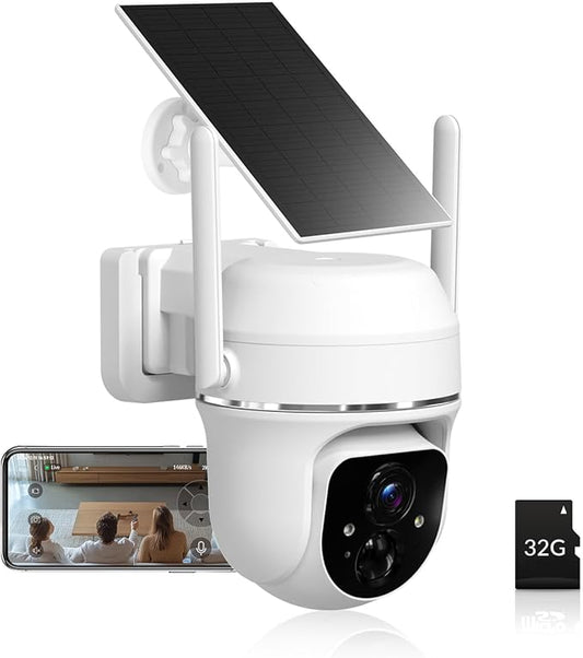 Vicohome 2K Solar Wireless WiFi Security Cameras Outdoor, 355° PTZ, Solar & by Redefineyourlifewithlens