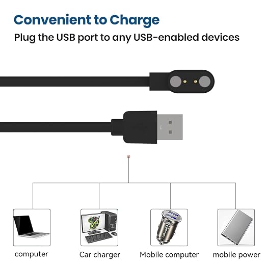 Magnetic 2 Pin Smart Watch Charger Cable Adapter, Compatible - Image 9