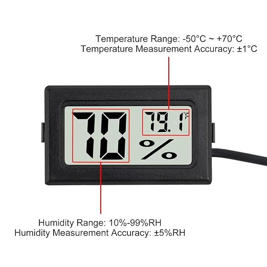 3Pcs Fahrenheit Thermometer Hygrometer Mini Digital - Image 3