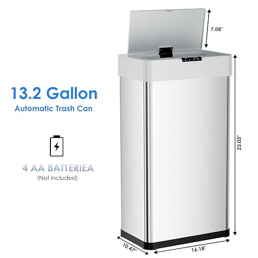 Sensor Trash Can, Touchless Motion Sensor Trash Bin, Smart Automatic Garbage Can - Image 2