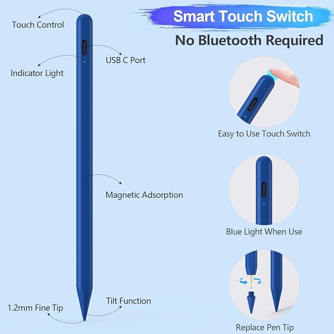 Stylus Pen for iPad A16/10th/9th Generation, 10Mins Fast Charge for Apple - Image 5
