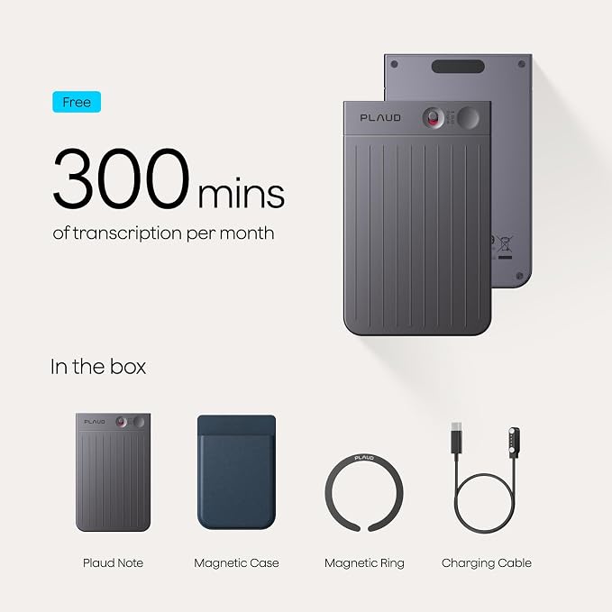 Plaud Note AI Voice Recorder, Note Taker w/Case, App Control, Transcribe & - Image 8
