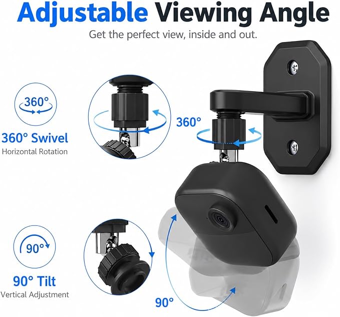 2Pack Adhesive Wall Mount Adjustable Security Wall Mount Bracket - Image 4