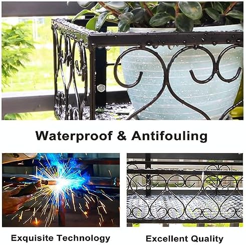 Hanging Railing Planter with Hooks, Iron Hanging Planter Holder, Balcony Plant - Image 2