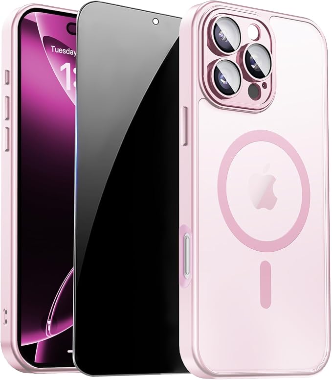 for iPhone 16 Pro Case with Privacy Screen Protector and Camera Protection by ZOZDOKG