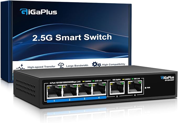 6 Ports 10Gb Unmanaged Ethernet Switch by GiGaPlus