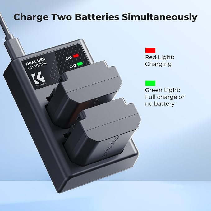 K&F CONCEPT NP-FZ100 2280mAH Battery and Dual Slot Charger Set - Image 4