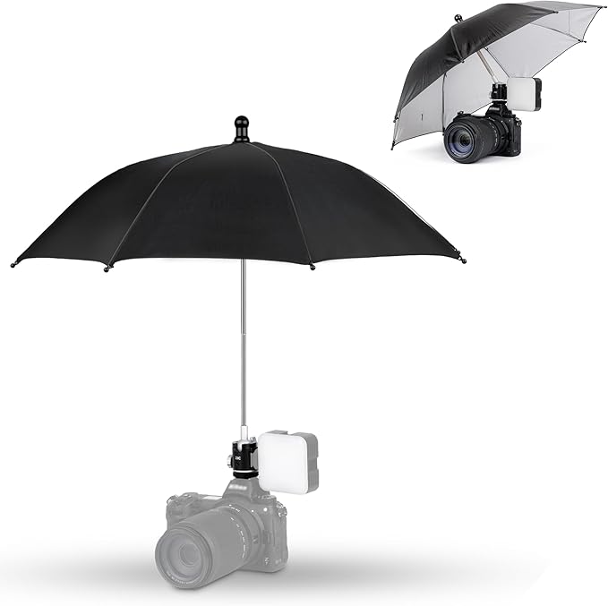 3 Level Height Adjustable Camera Hot Shoe Umbrella, Upgrade Rain Umbrella by Kiorafoto