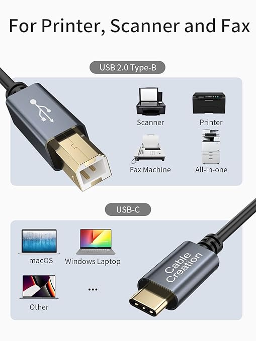 CableCreation USB C to USB B Printer Cable - Image 5