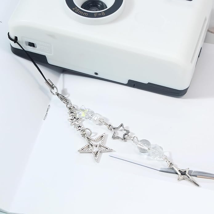 CMVFYL Beaded Camera Wrist Strap, Cute Phone Charms Strap, Pearl Bracelet Wrist - Image 6