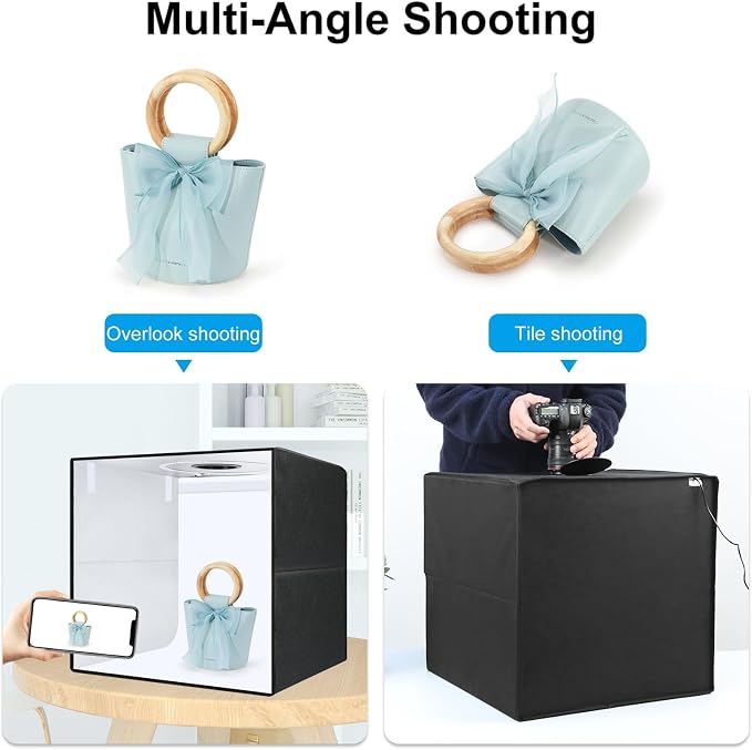 Photo Box 20" x 20" Portable 20W PD Type-C Ring Light Studio Box Quick Install - Image 6