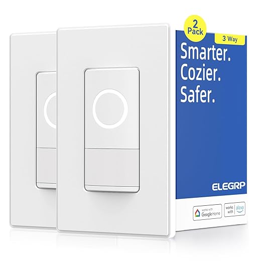 ELEGRP Smart Motion Sensor Switch, 2.4GHz Wi-Fi 3 Way Light Switch Compatible by ELEGRP%7CELEGROUP