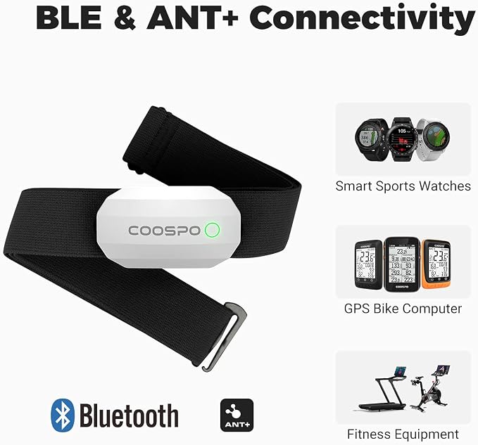 COOSPO Bluetooth Heart Rate Monitor Chest Strap H808S, ANT+ BLE HR Monitor Chest - Image 3