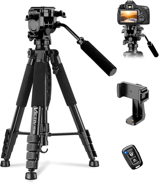 Camera Tripod, 75” Heavy Duty Tripod by Victiv
