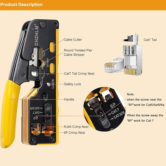 Rj45 Crimp Tool Pass Through Ethernet Crimping Tool kit - Image 3