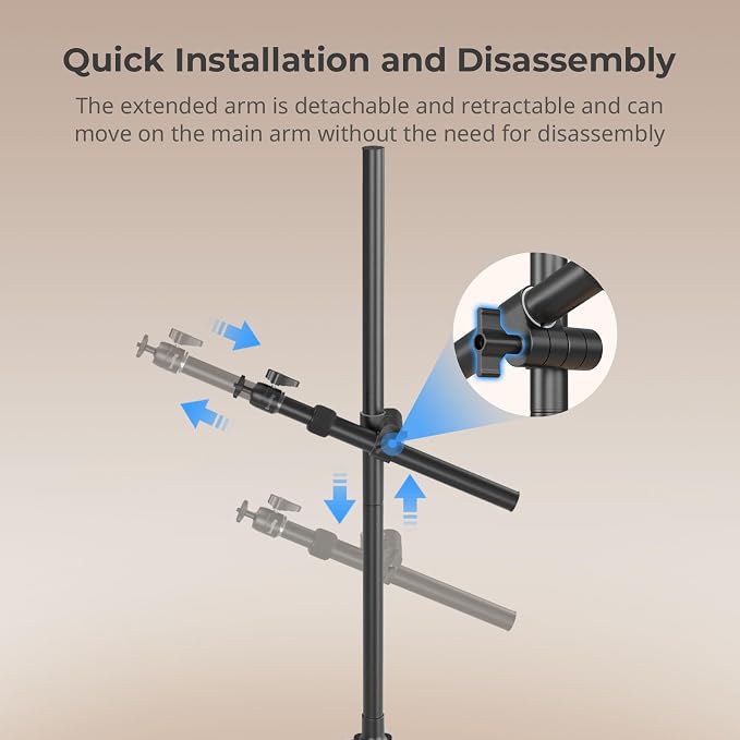 SMALLRIG Camera Desk Mount, Overhead Camera Arm Stand - Image 6