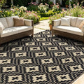 SAND MINE Waterproof Outdoor Rug 9x12 ft, Reversible Plastic Straw Area Rug by SANDMIND