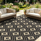SAND MINE Waterproof Outdoor Rug 9x12 ft, Reversible Plastic Straw Area Rug by SANDMIND