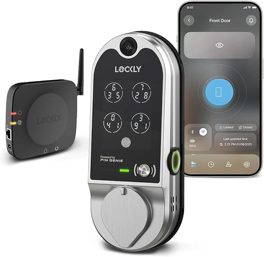 Lockly Vision Smart Lock with Camera, Video Doorbell Keyless Entry Door Lock by Amazon+Renewed