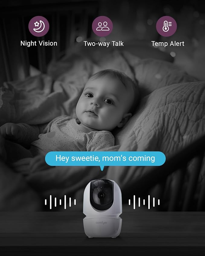 Comfyer BM01 7" HD Split-Screen Baby Monitor, Video Baby Monitor - Image 9
