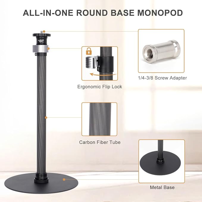 Koolehaoda Carbon Fiber Desktop Monopod Stand, - Image 4