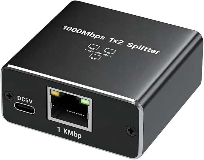 3 Port Gigabit Wired Ethernet Switch 1000Mbps USB Type-C 5V Powered Aluminum by PULVISION